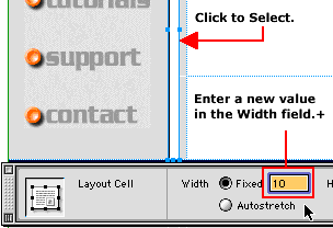 Adjusting the cell's size 