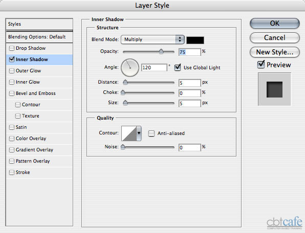 Photoshop CS3 - Inner Shadow