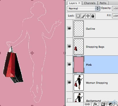 Shopping Bags and Outline